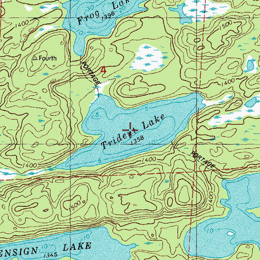 Topographic Map of Trident Lake, MN