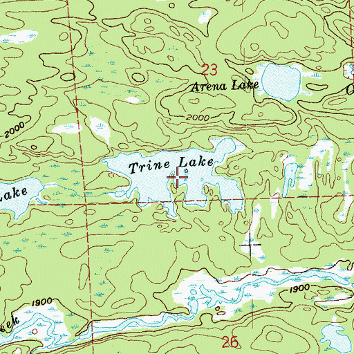 Topographic Map of Trine Lake, MN