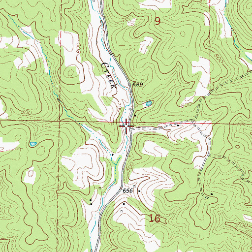 Topographic Map of Huron (historical), AR