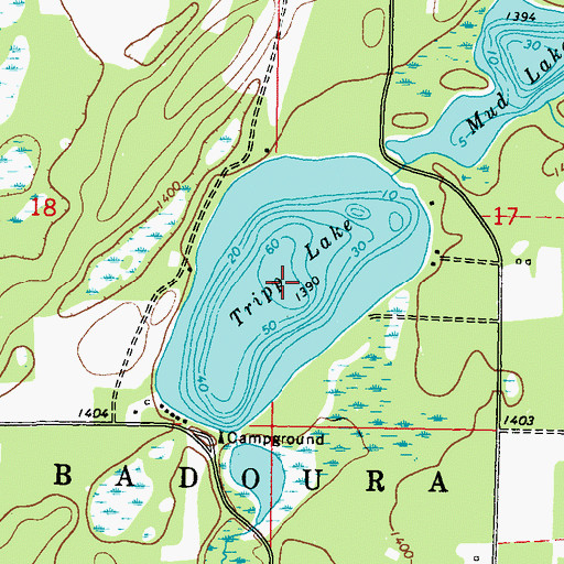 Topographic Map of Tripp Lake, MN