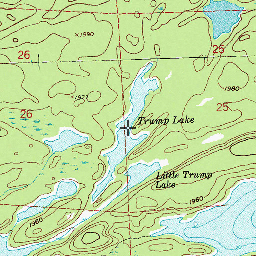 Topographic Map of Trump Lake, MN
