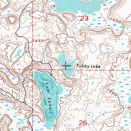 Topographic Map of Tubby Lake, MN