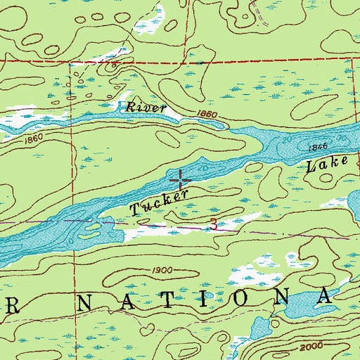 Topographic Map of Tucker Lake, MN
