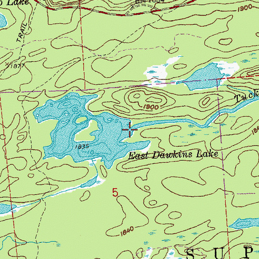 Topographic Map of Tucker River, MN