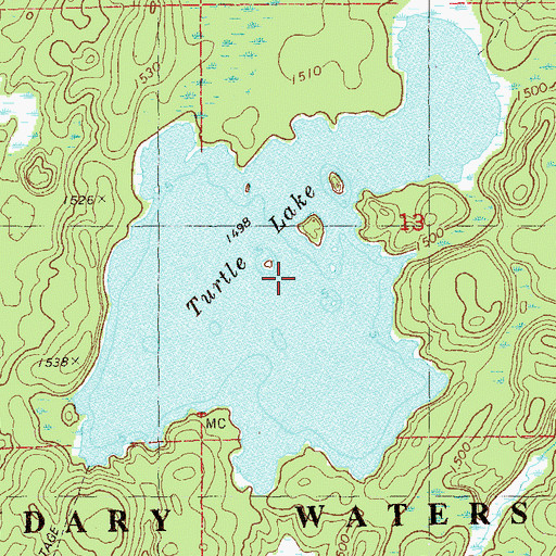 Topographic Map of Turtle Lake, MN