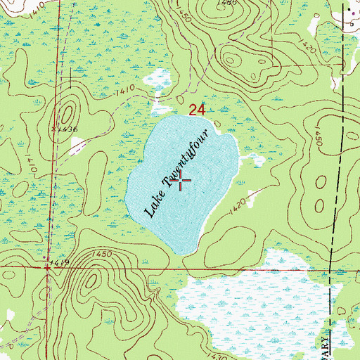Topographic Map of Lake Twentyfour, MN