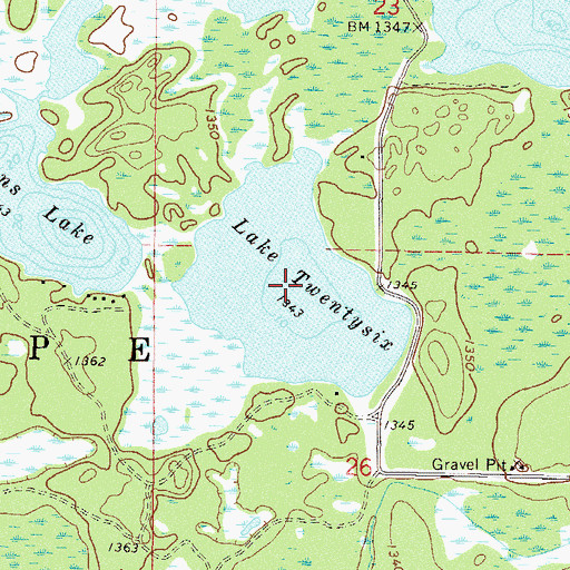 Topographic Map of Lake Twentysix, MN
