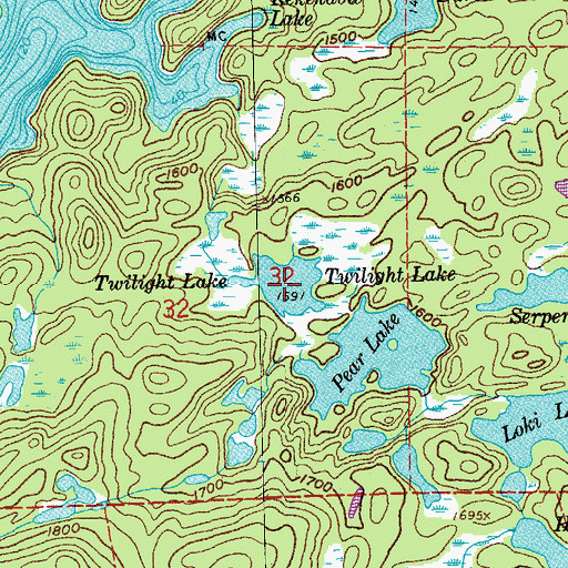 Topographic Map of Twilight Lake, MN
