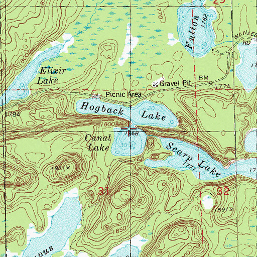 Topographic Map of Twin Lakes, MN