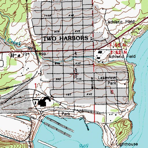 Topographic Map of Two Harbors, MN