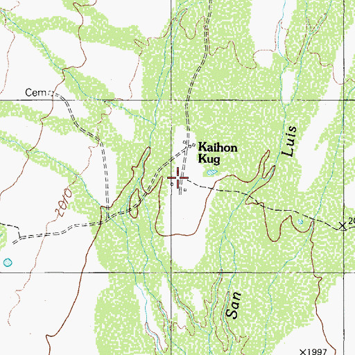 Topographic Map of Kaihon Kug, AZ