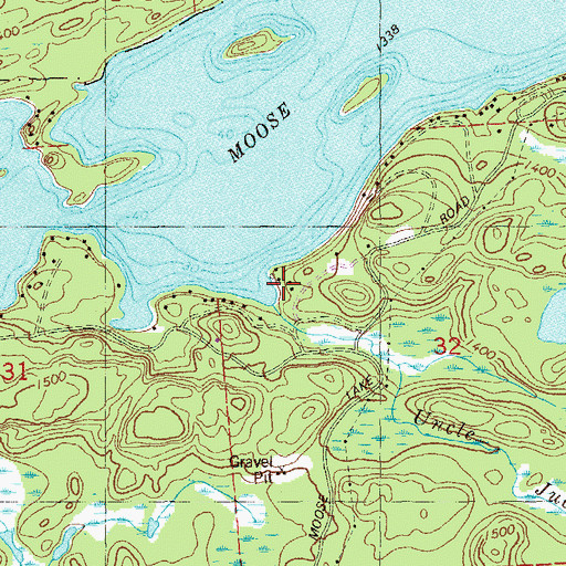 Topographic Map of Uncle Judas Creek, MN