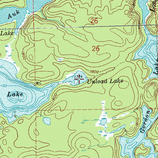Topographic Map of Unload Lake, MN