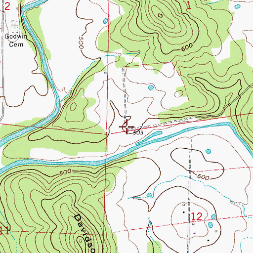Topographic Map of Love (historical), AR