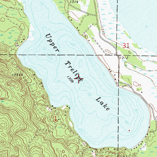 Topographic Map of Upper Trelipe Lake, MN