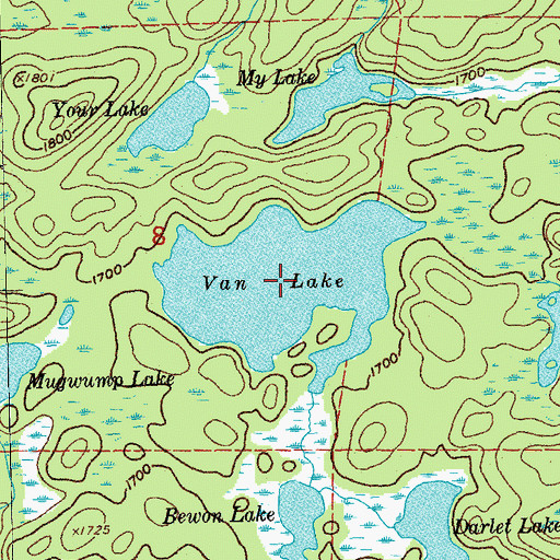 Topographic Map of Van Lake, MN