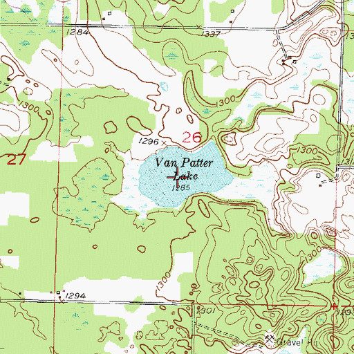Topographic Map of Van Patter Lake, MN