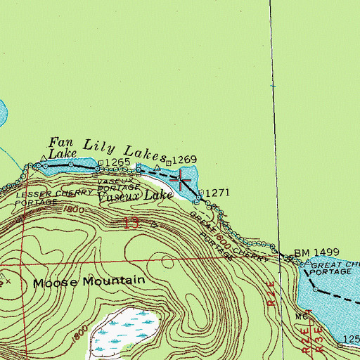 Topographic Map of Vaseux Lake, MN