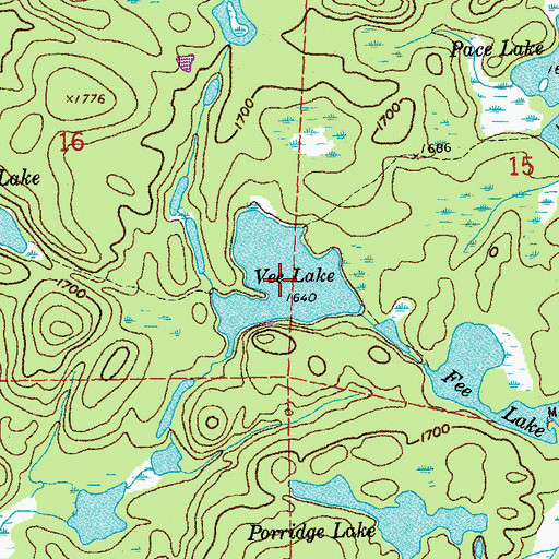Topographic Map of Vee Lake, MN
