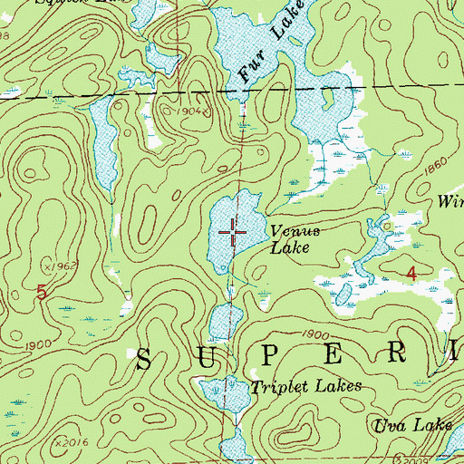 Topographic Map of Venus Lake, MN