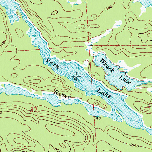 Topographic Map of Vern Lake, MN