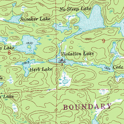 Topographic Map of Violation Lake, MN