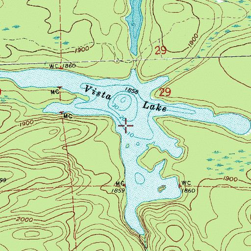 Topographic Map of Vista Lake, MN
