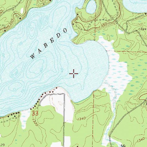 Topographic Map of Wabedo Lake, MN