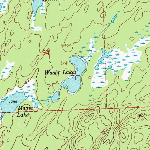 Topographic Map of Wager Lake, MN