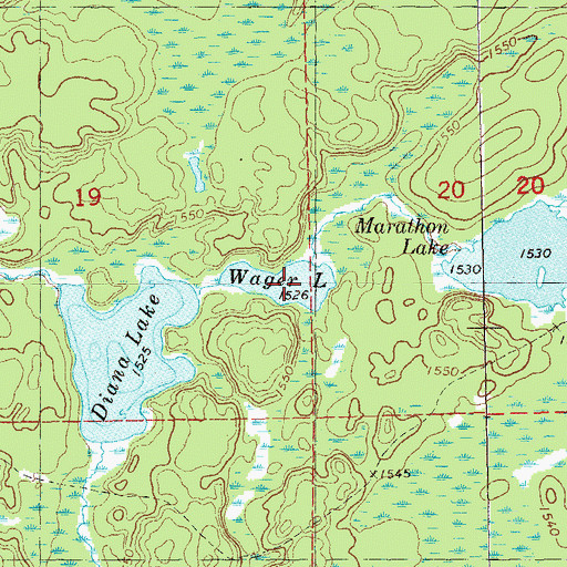 Topographic Map of Wagner Lake, MN