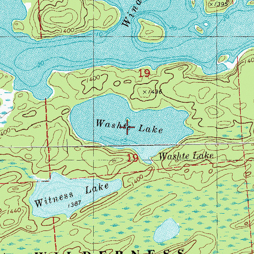 Topographic Map of Washte Lake, MN