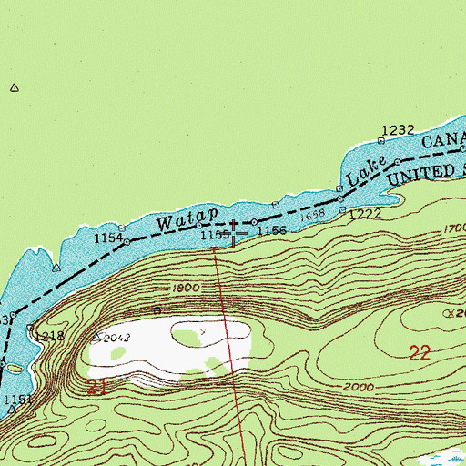 Topographic Map of Watap Lake, MN