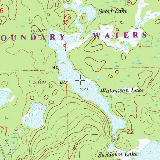 Topographic Map of Watonwan Lake, MN