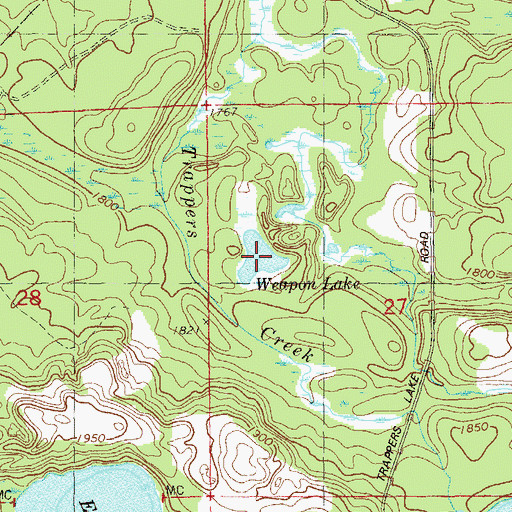 Topographic Map of Weapon Lake, MN