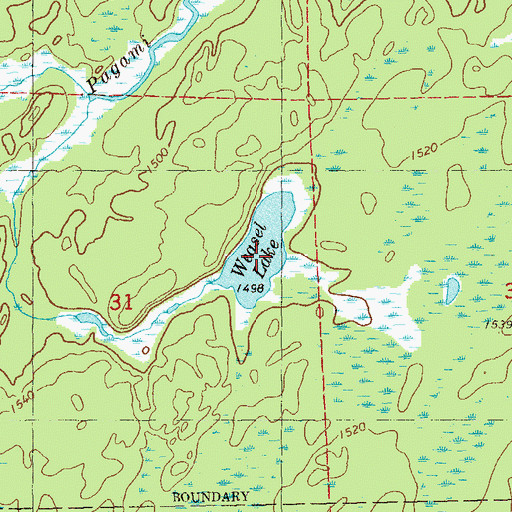Topographic Map of Weasel Lake, MN