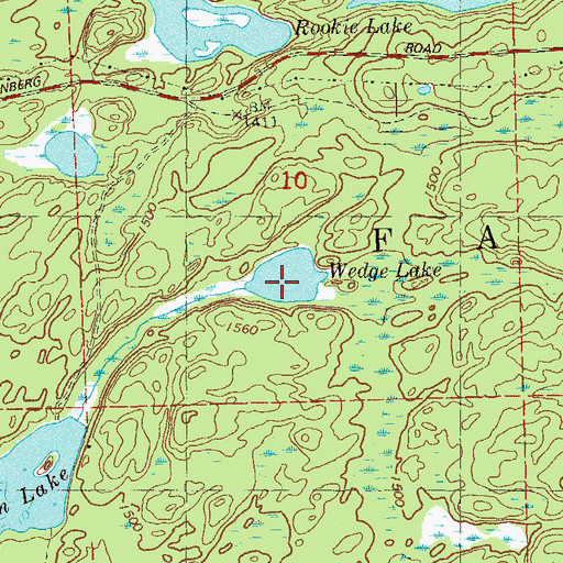 Topographic Map of Wedge Lake, MN
