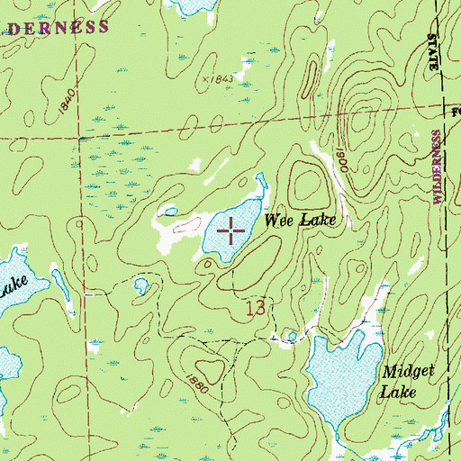 Topographic Map of Wee Lake, MN