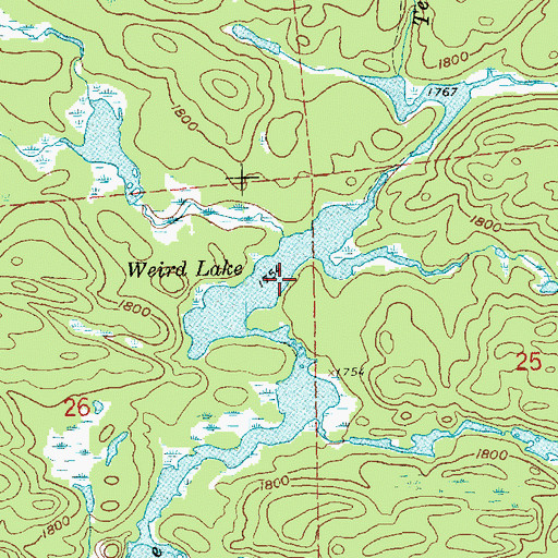 Topographic Map of Weird Lake, MN