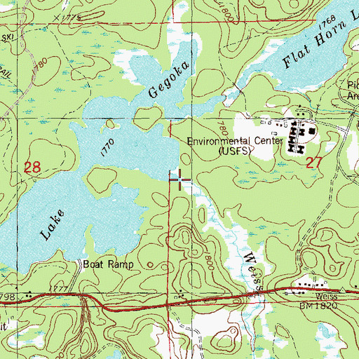 Topographic Map of Weiss Creek, MN