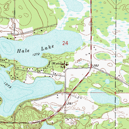 Topographic Map of Wendigo School, MN