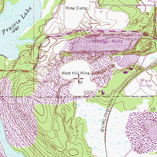 Topographic Map of West Hill Mine, MN
