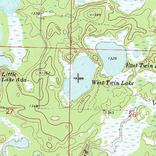 Topographic Map of West Twin Lake, MN