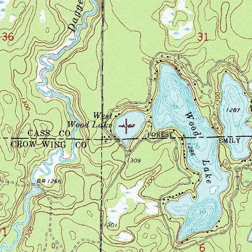 Topographic Map of West Wood Lake, MN