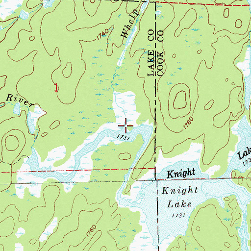 Topographic Map of Whelp Creek, MN