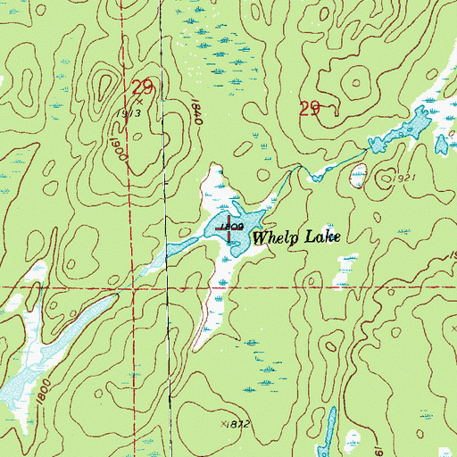 Topographic Map of Whelp Lake, MN