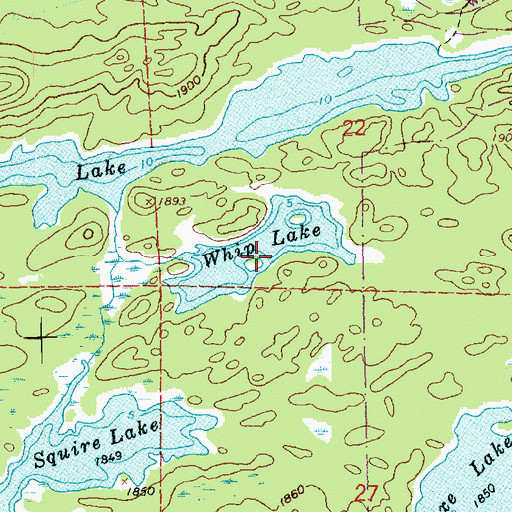 Topographic Map of Whip Lake, MN
