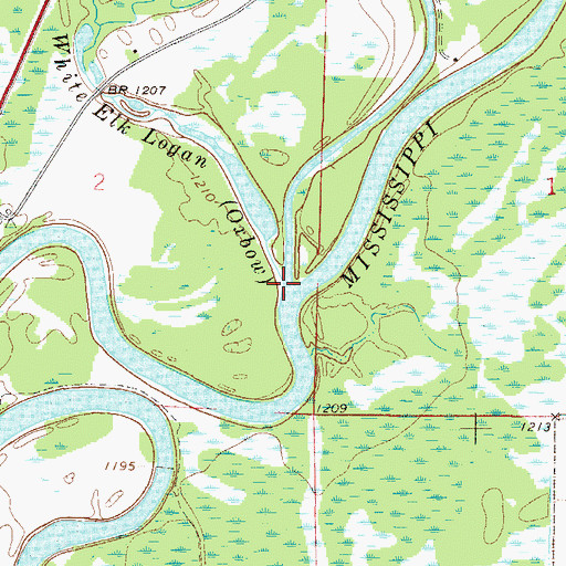 Topographic Map of White Elk Creek, MN