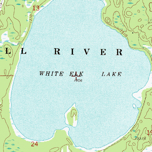 Topographic Map of White Elk Lake, MN