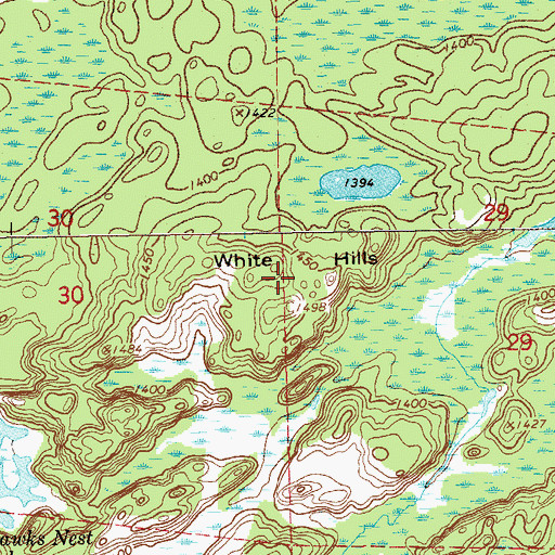 Topographic Map of White Hills, MN
