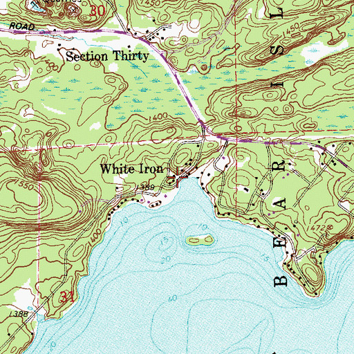 Topographic Map of White Iron, MN